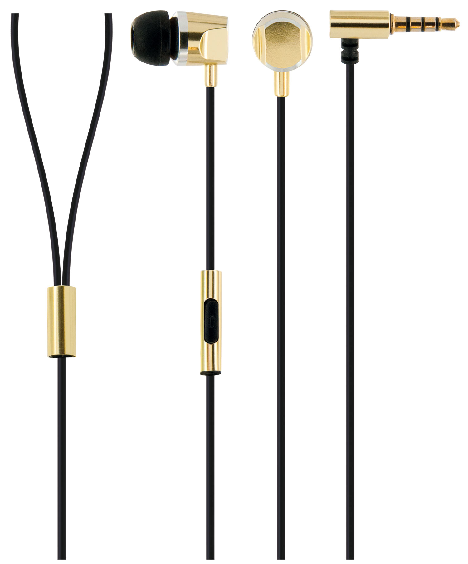 SCHWAIGER 531-, Kopfhörer Gold mit und In-ear -KH410G Metallgehäuse Slimkabel