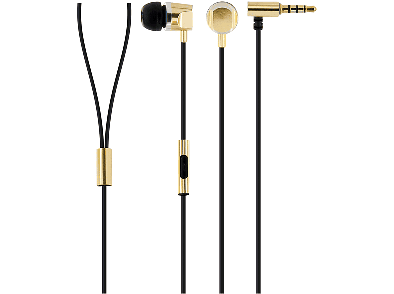 SCHWAIGER -KH410G Slimkabel Kopfhörer Metallgehäuse 531-, und mit In-ear Gold