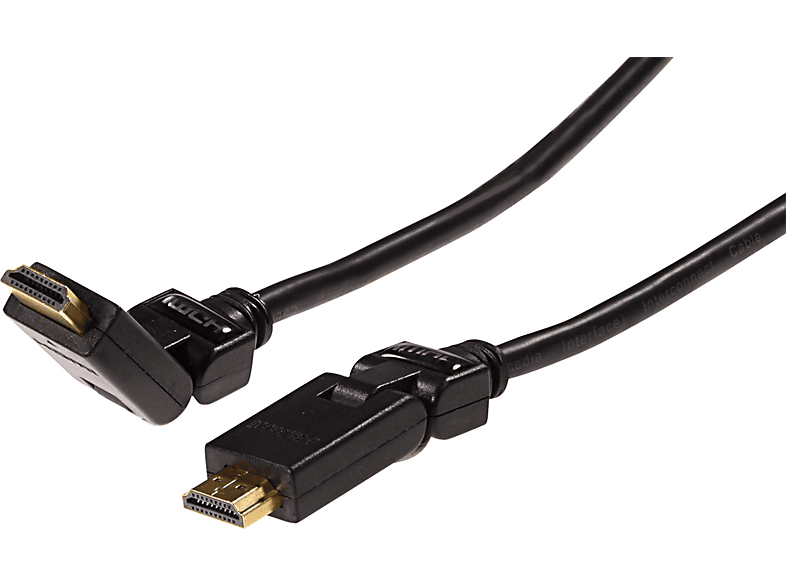 SCHWAIGER -HDMS15 533- High-Speed-HDMI-Kabel mit Ethernet 180° HDMI-Stecker zu 180° HDMI-Stecker