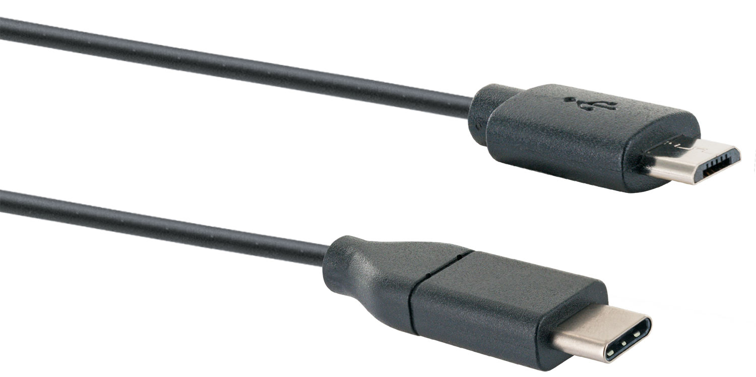 SCHWAIGER -CK3111 2.0 C 1 Micro-B USB 3.1 Stecker Schwarz Stecker, 3.1 m, zu 533-, USB USB Adapterkabel