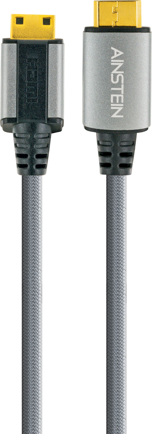 Zwei graue HDMI-Kabel. Eines mit HDMI, das andere mit ANISTEN beschriftet.