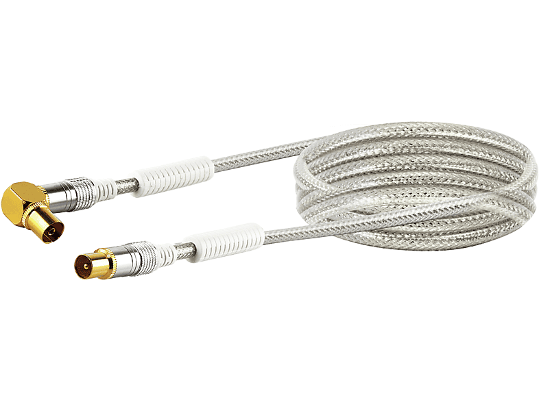 0,5m TV Antennenkabel Mit Rechtem Winkel & Goldkontakten – RF-Kabel Für Freeview, Satellit & Receiver