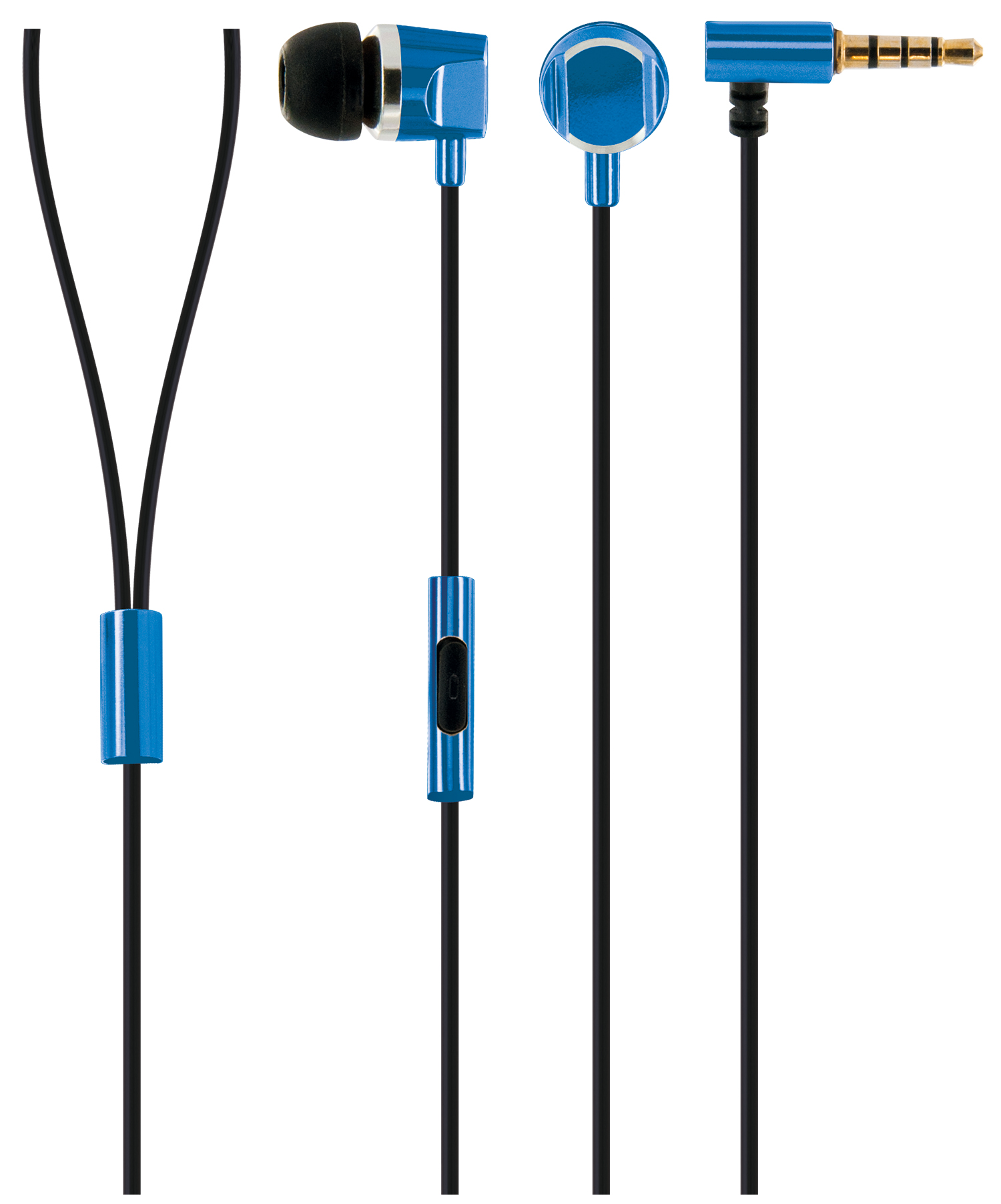 SCHWAIGER -KH410B 531-, mit Slimkabel In-ear und Kopfhörer Metallgehäuse Blau