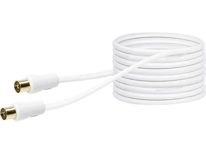 SCHWAIGER Antennenkabel 3,0 M – 110 DB Schirmung, IEC Stecker Auf Winkelbuchse, Für HDTV, DVB-C/T2