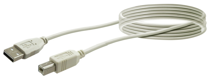SCHWAIGER -CK1551 531-, 1,5 USB m, USB Stecker, Anschlusskabel USB B 2.0 2.0 Grau zu Stecker 2.0 A