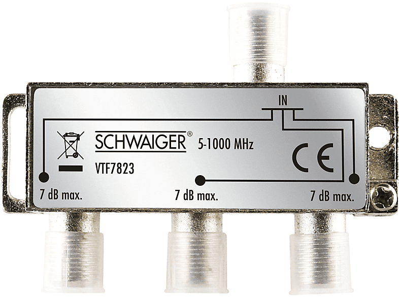 SCHWAIGER -VTF7823 531- 3-fach Verteiler (7 dB) für Kabel- und Antennenanlagen