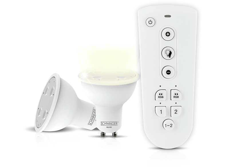 SCHWAIGER -HALSET400- LED Leuchtmittel Set (GU10) als dimmbares Wohnlicht Warmweiß