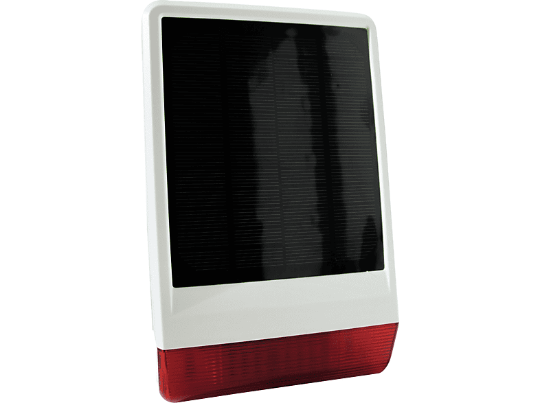 Weiß/Rot -ZHS14- SCHWAIGER Solarbetriebene Außensirene