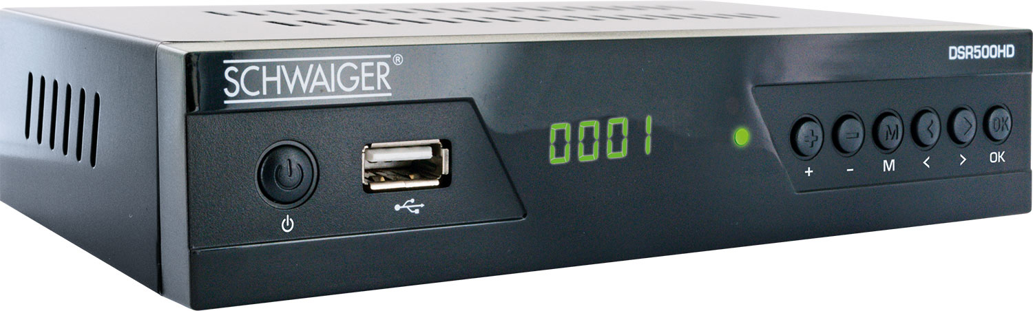 Free Satellitenreceiver to (FTA) Air (DVB-S2, HD -DSR500HD- SCHWAIGER Schwarz) FULL