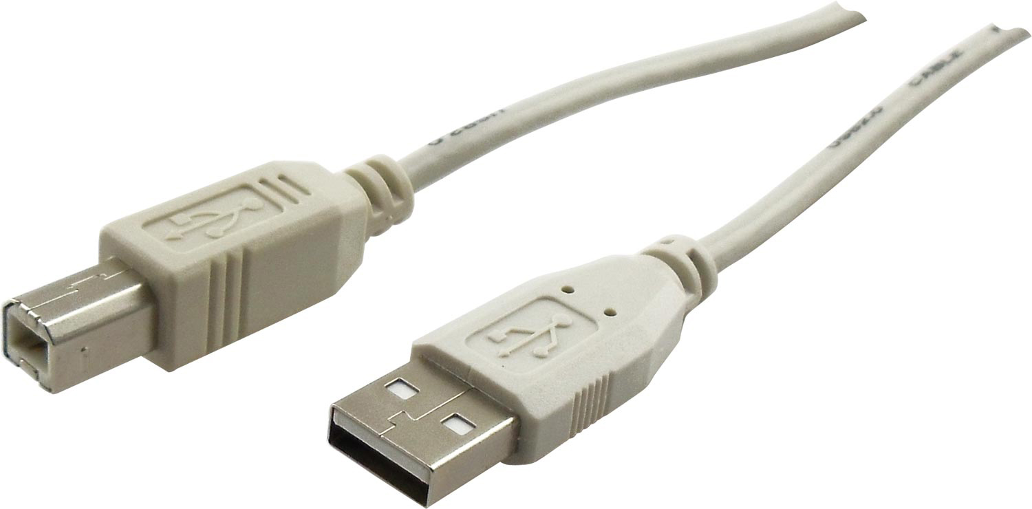 SCHWAIGER -CK1551 531-, 1,5 USB m, USB Stecker, Anschlusskabel USB B 2.0 2.0 Grau zu Stecker 2.0 A