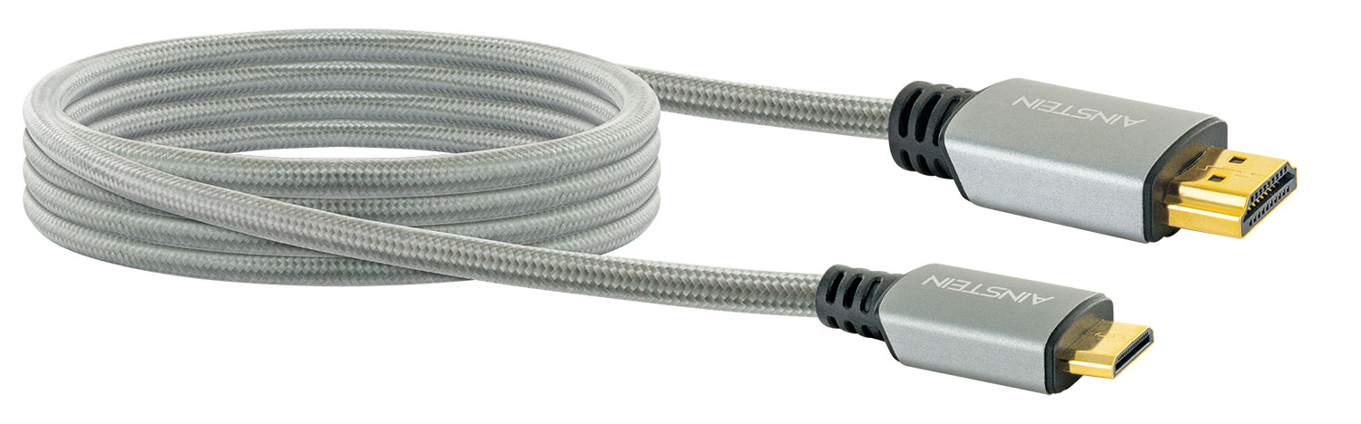 AINSTEIN Stecker -AIVI7020 HDMI-Stecker Ethernet 413- mit High-Speed-HDMI-Kabel zu HDMI-Mini