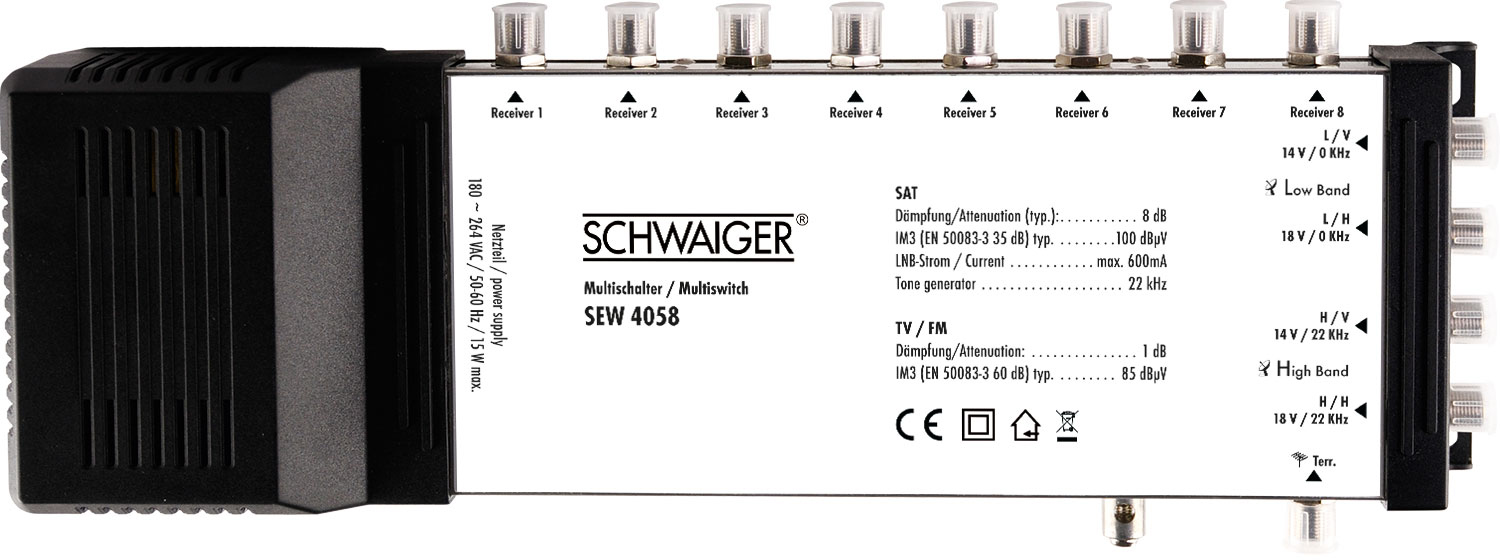 SCHWAIGER SAT 531- Multischalter -SEW4058 8 5 →