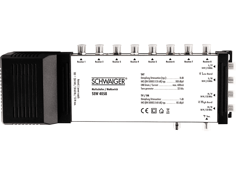 SCHWAIGER -SEW4058 531- SAT Multischalter 5 → 8 | Adapter & Kabel