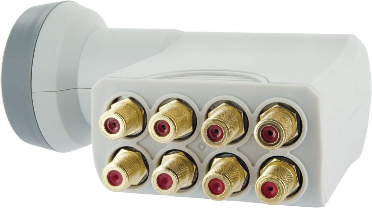 Antenna Parabolica Schwaiger 80 Cm | Acciaio Verniciato | Con Twin LNB | Bianco | Kit Completo