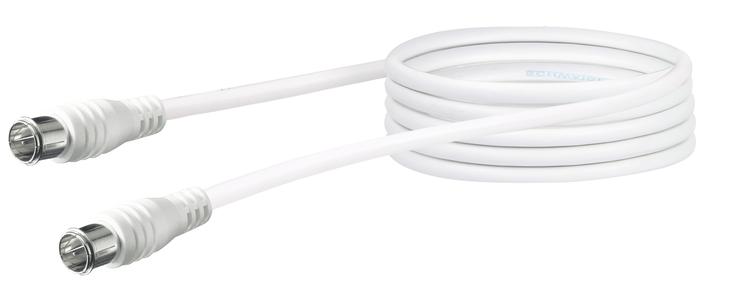 Gewickeltes weißes Koaxialkabel.