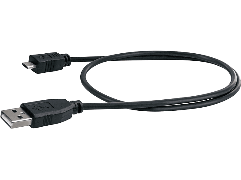 SCHWAIGER -LK050M 533-, Micro USB Sync & Ladekabel USB 2.0 A Stecker zu  USB Micro B Stecker, 0,5 m, Schwarz