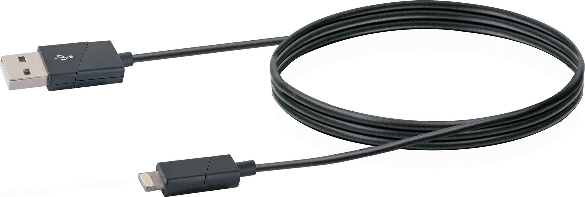 Schwarz Stecker, zu m, Lightning Sync 1,2 Ladekabel A 2.0 USB -LKW120L Lightning & Apple Apple drehbar Stecker 533-, SCHWAIGER