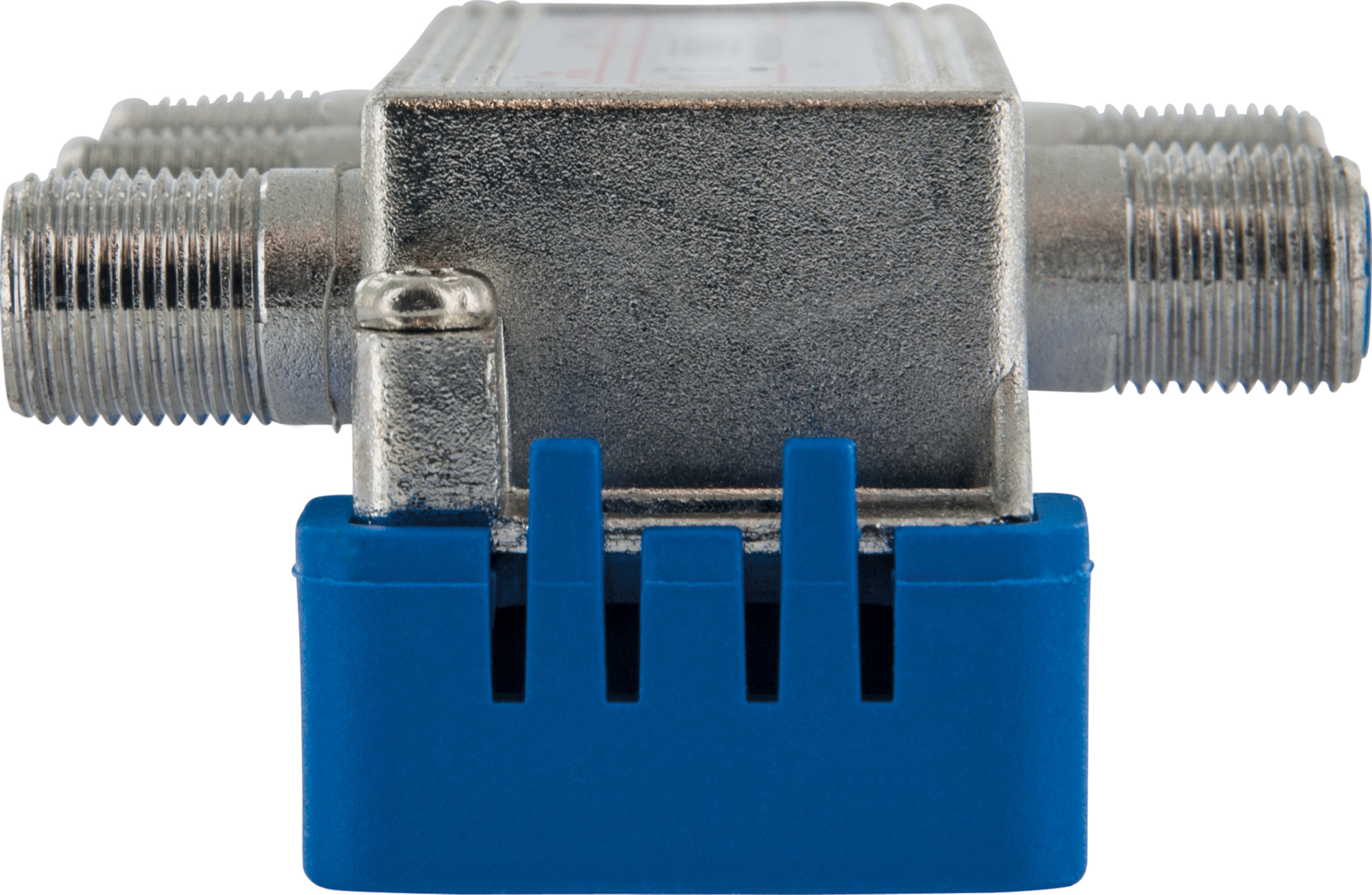 Silber-blauer Koaxialkabel-Splitter.
