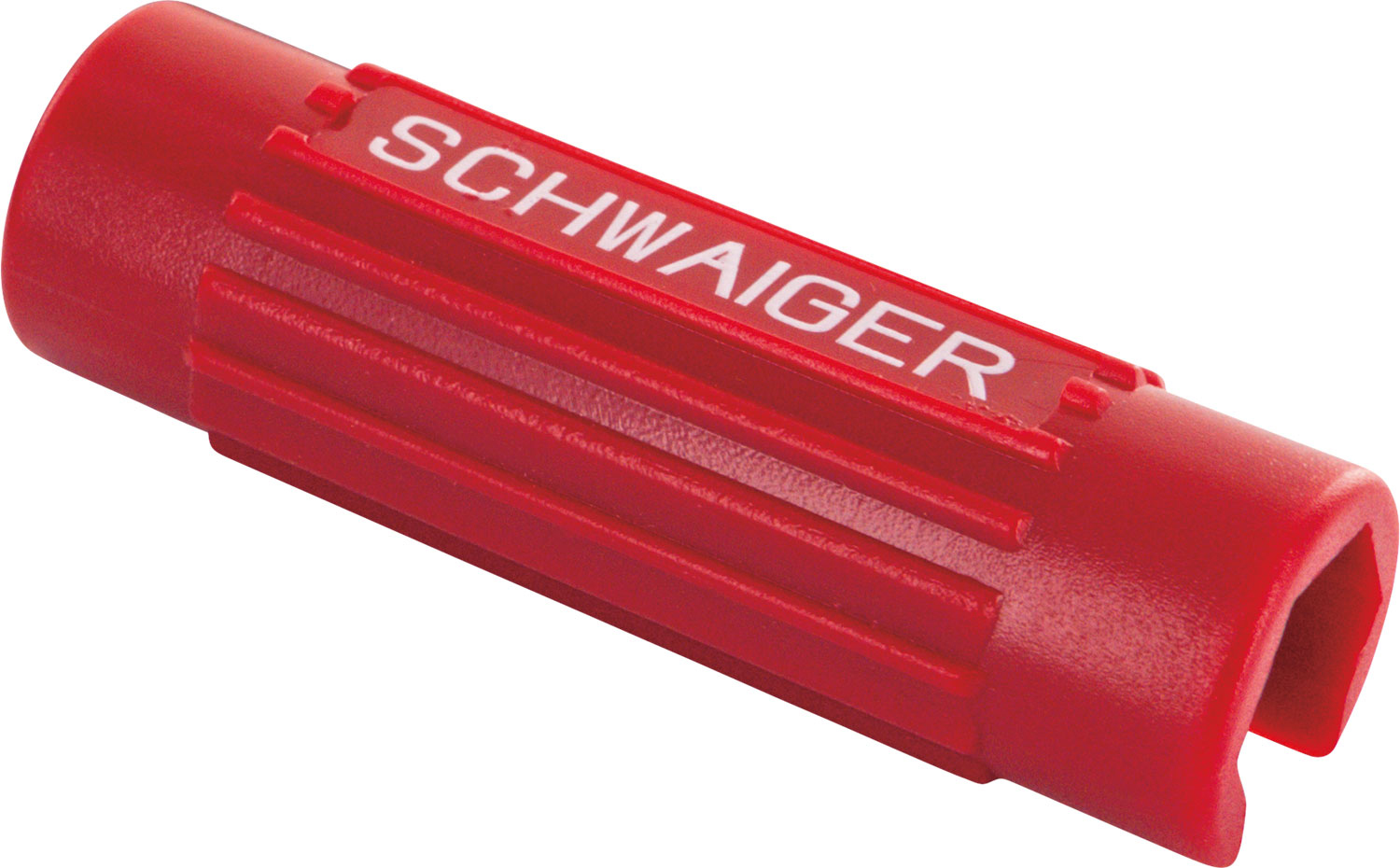 Rotes Kunststoffwerkzeug von SCHWAIGER zum Anziehen oder Lösen von Steckern.
