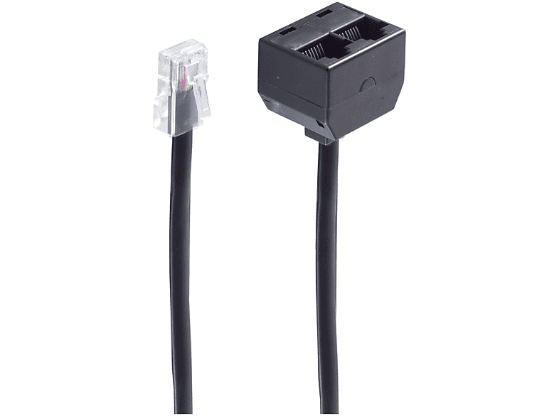 SHIVERPEAKS Western-Stecker 8/8 Western-Buchsen / 2 Telefonadapter/ schwarz 8/8 Stecker 0,1m