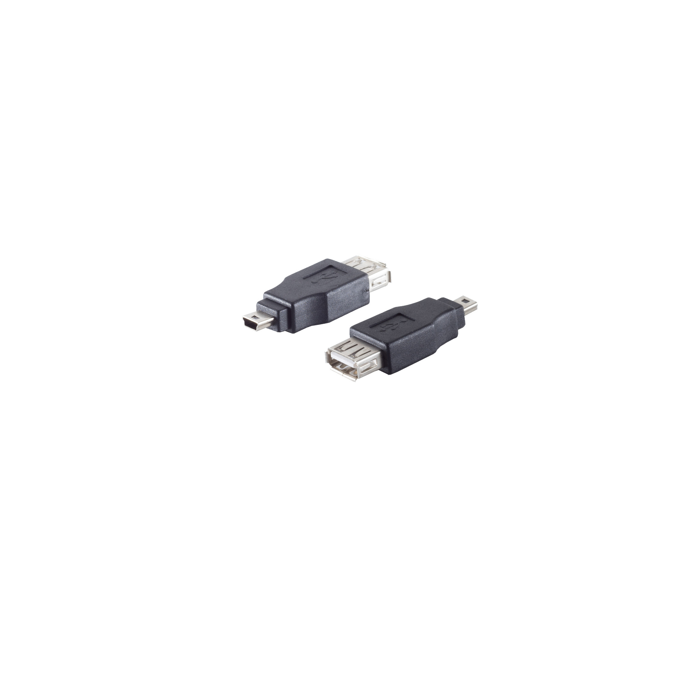 SHIVERPEAKS USB Adapter 2.0 / USB B 5p Stecker Kupplung Adapter, grau A USB Mini