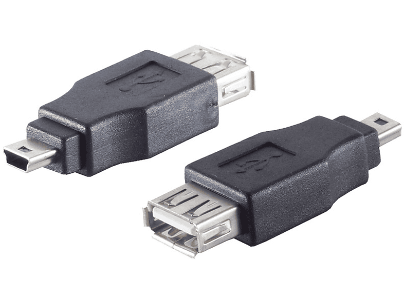 Adapter, SHIVERPEAKS A B USB Adapter USB Mini grau Stecker 2.0 Kupplung USB 5p /