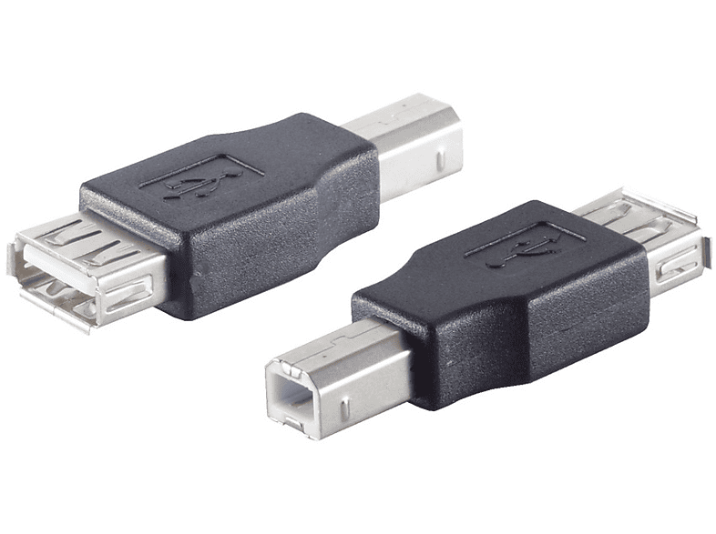 SHIVERPEAKS USB Adapter 2.0 A Kupplung / B Stecker USB Adapter, grau