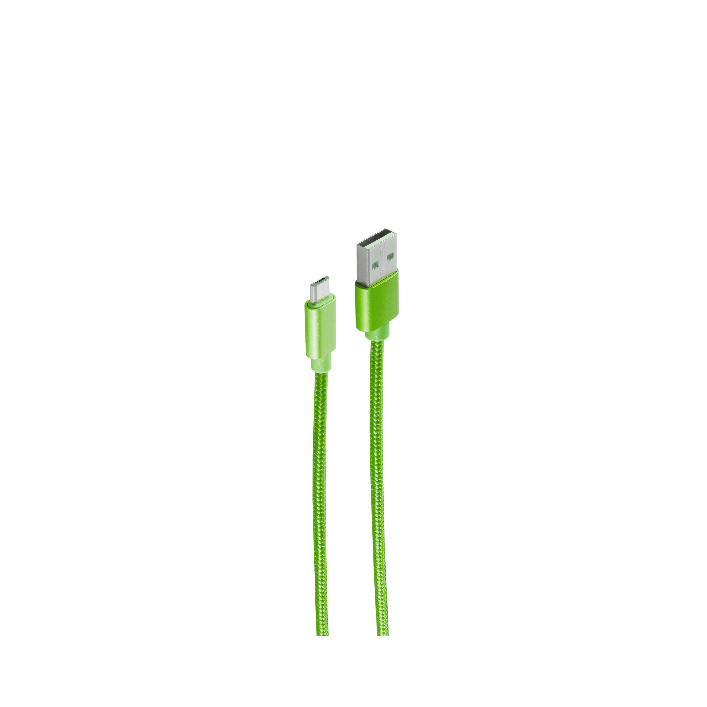 Lade- A/ micro Synckabel und 1,2m grün SHIVERPEAKS Ladekabel B USB Nylon