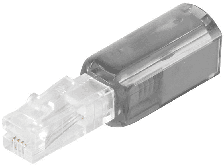SHIVERPEAKS schwarz-transparent Telefonadapter/ schmale schwarz Ausführung Stecker Twist-Stop