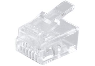 S/CONN MAXIMUM CONNECTIVITY Modular Stecker 6polig für Rundkabel vergoldet Modular Stecker transparent
