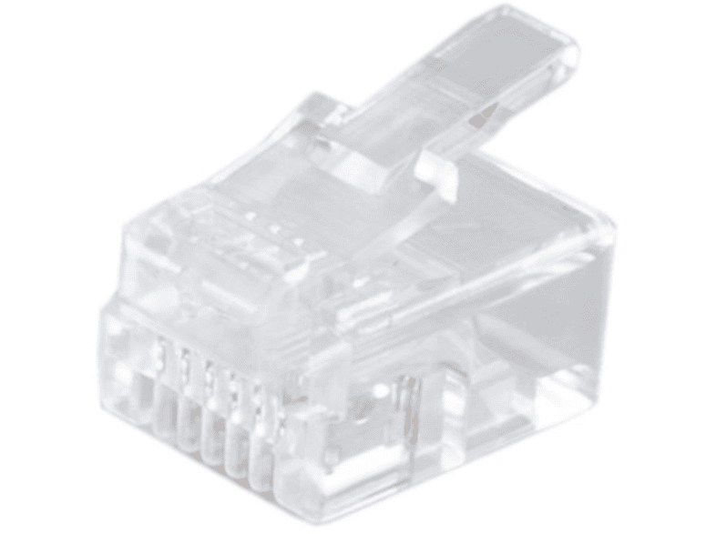 6polig Adapter vergoldet Stecker Modular S/CONN Telefon Stecker/ transparent CONNECTIVITY MAXIMUM