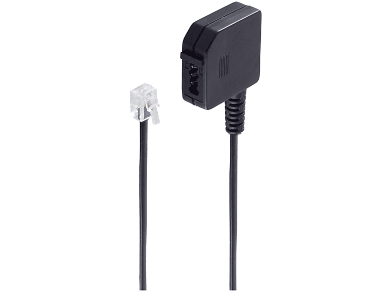 SHIVERPEAKS Western-Stecker 6/4 / TAE F-Buchse 0,2m Telefonadapter/ Stecker schwarz