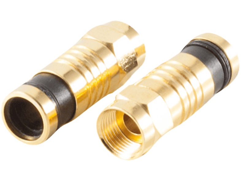 SHIVERPEAKS F-Kompressionsstecker für Kabel vergoldet 7,2mm Sat Stecker/ Adapter