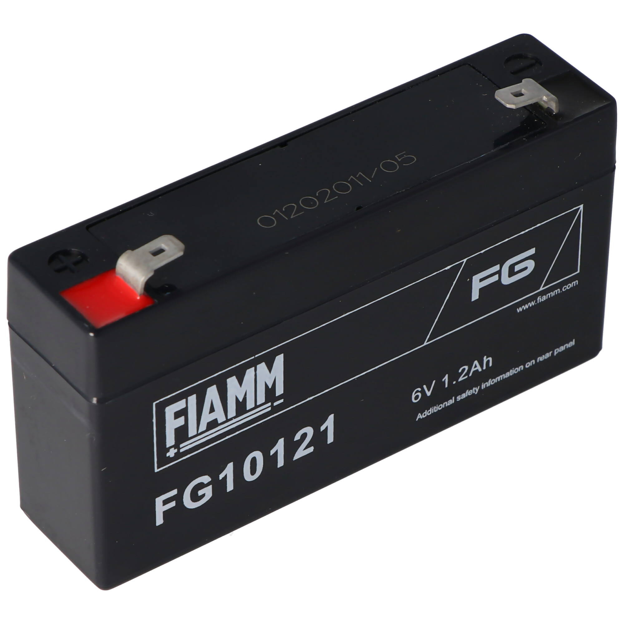 FIAMM Fiamm FG10121 6 Volt, Steckkontakten mit - Blei Faston Pb Akku 1,2Ah 1200 mAh Bleiakku, 2 Blei-Gel