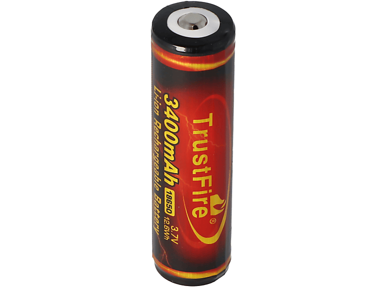 (Flame) 3400 Li-Ion-Akku TRUSTFIRE 68,9x18,41mm geschützter Li-Ion Lithium-Ionen Akku, Trustfire PCB 3,6V - mAh - 3400mAh 18650 3,7V