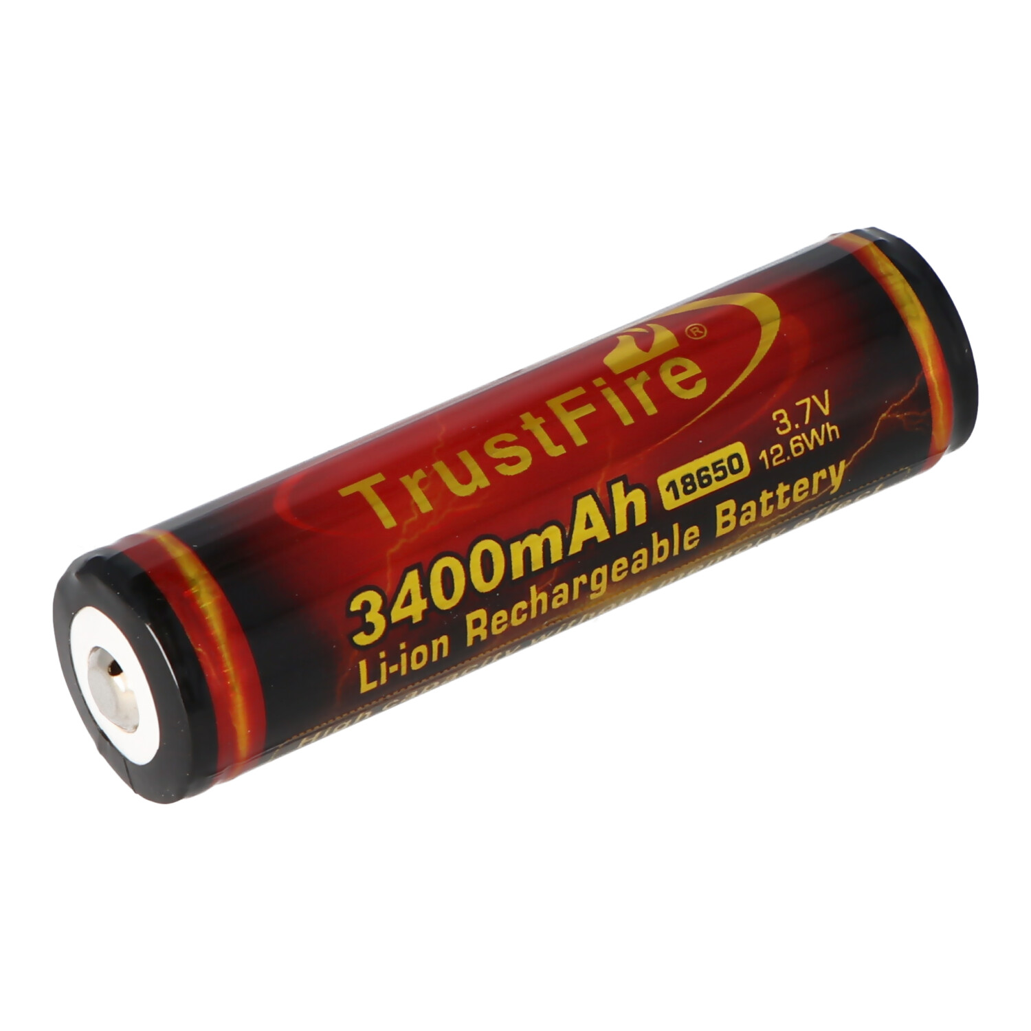 Akku, 3400mAh 3,7V - 68,9x18,41mm PCB TRUSTFIRE - geschützter 18650 Li-Ion mAh 3400 3,6V Li-Ion-Akku Trustfire Lithium-Ionen (Flame)