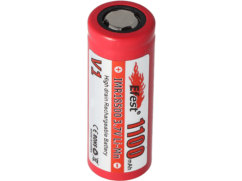18500 Li-ion-accu 3,6 V - 3,7 V (platte pluspool) (2250mAh