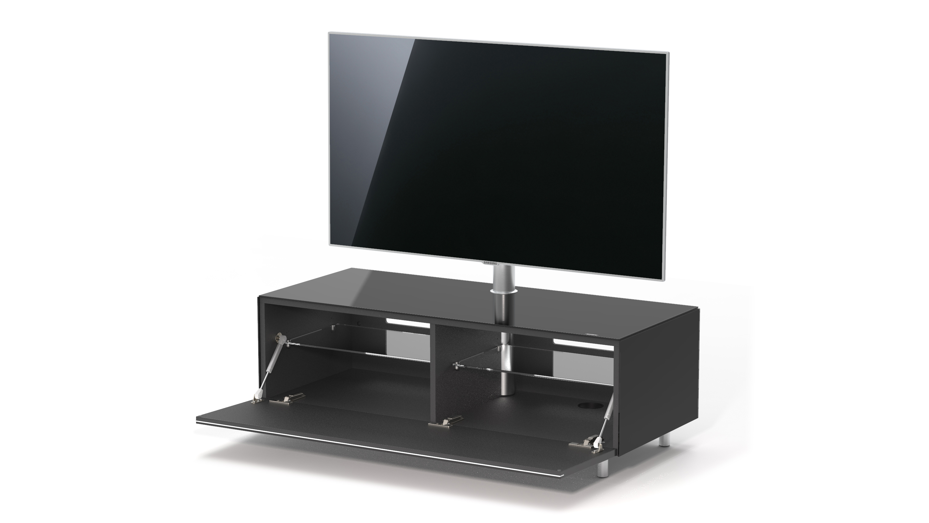 BY Black. TV-Lowboard Breite TV-Halterung 1100T VESA600. TV-Lowboard 111cm. mit SPECTRAL JRL JUST