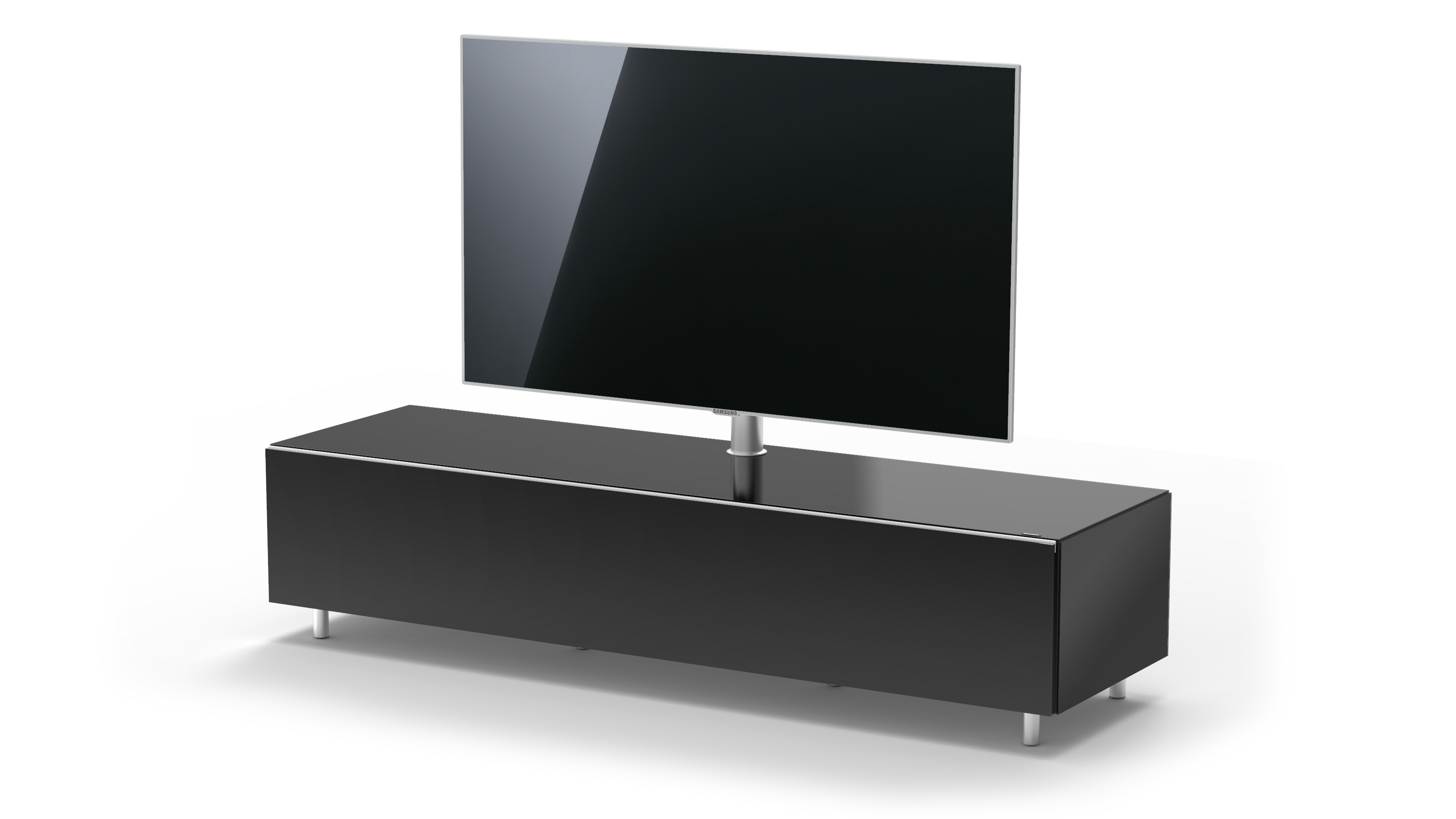 JUST BY SPECTRAL TV-Lowboard Black. 1650T VESA600. TV-Halterung mit 165cm. Breite TV-Lowboard JRL