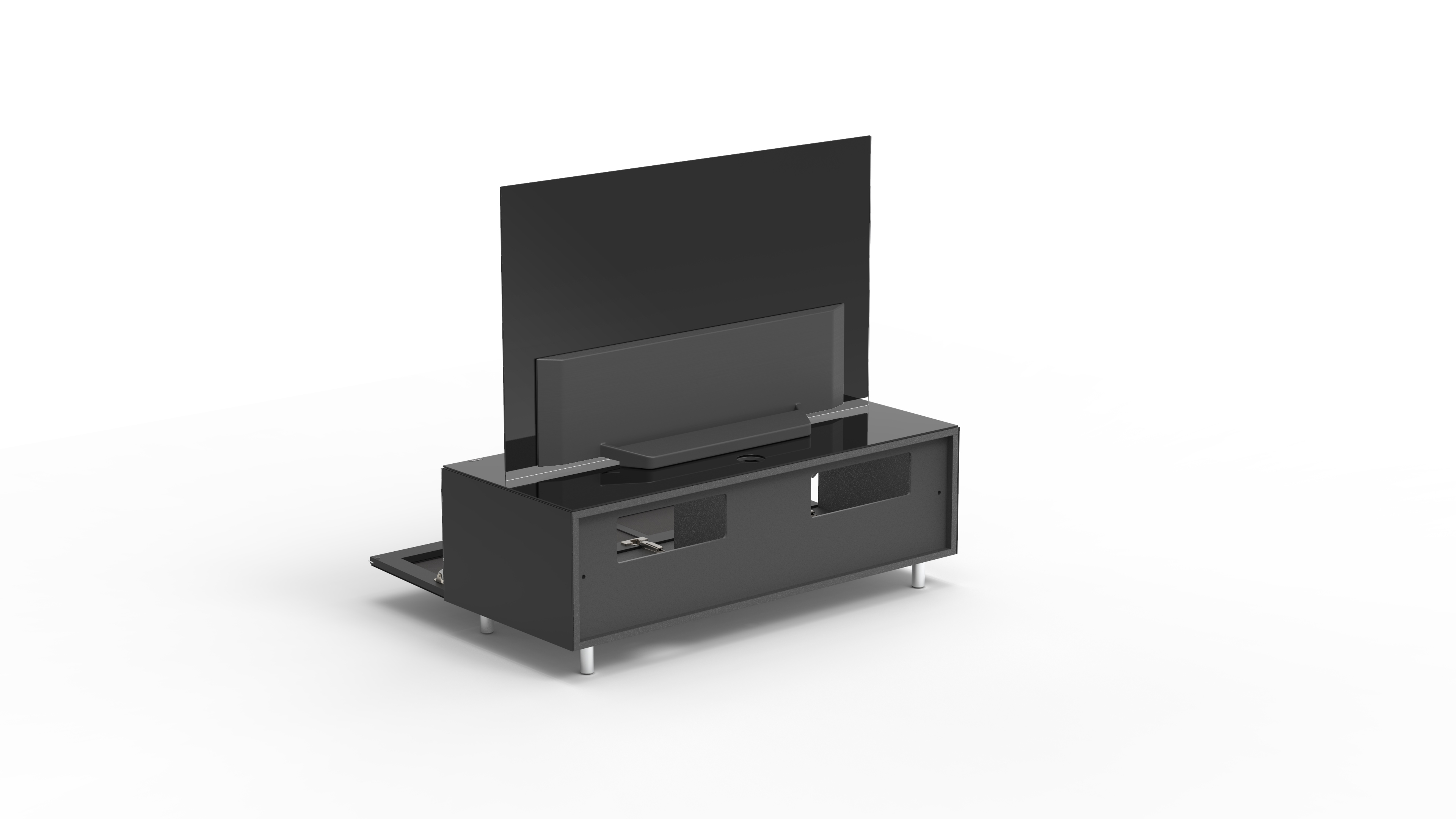 111cm. mit Breite TV-Soundbar-Lowboard JUST TV-Soundbar-Lowboard BY 1104T. Black. Soundbar-Ablage. SPECTRAL JRL