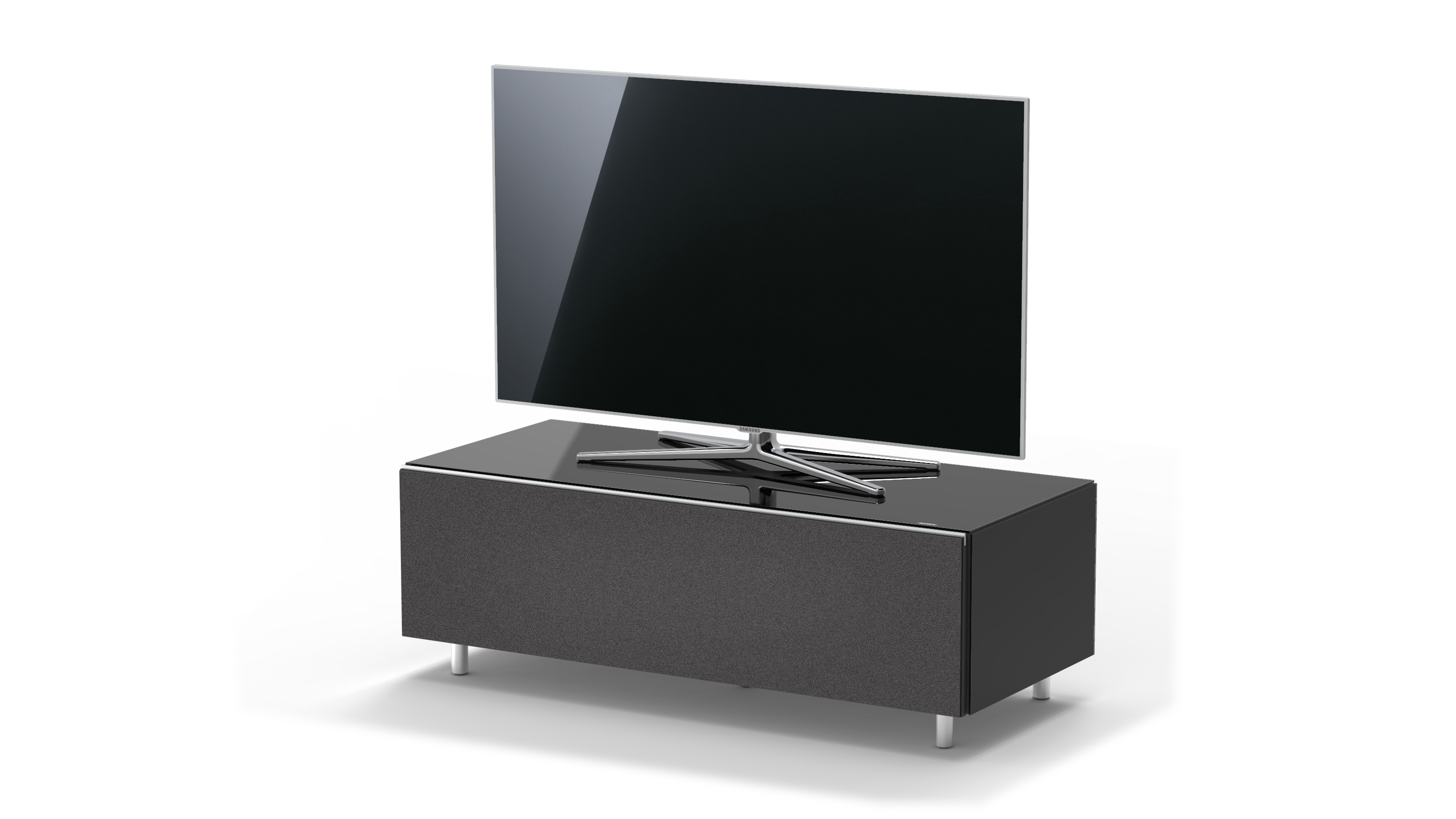 TV-Soundbar-Lowboard Soundbar-Ablage. Breite JUST SPECTRAL 111cm. TV-Soundbar-Lowboard BY 1104T. Black. mit JRL