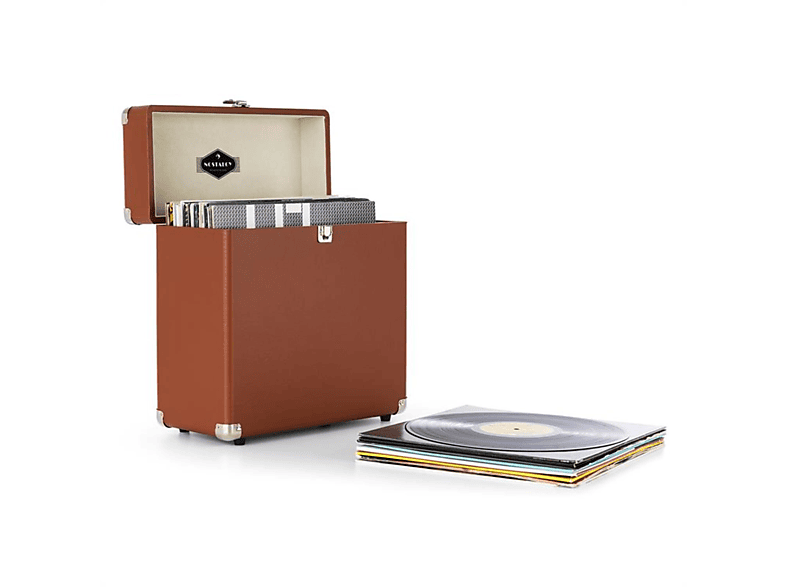 AUNA TTS6 Nostalgie Plattenkoffer (Braun) | Kompaktanlagen & Audiosysteme