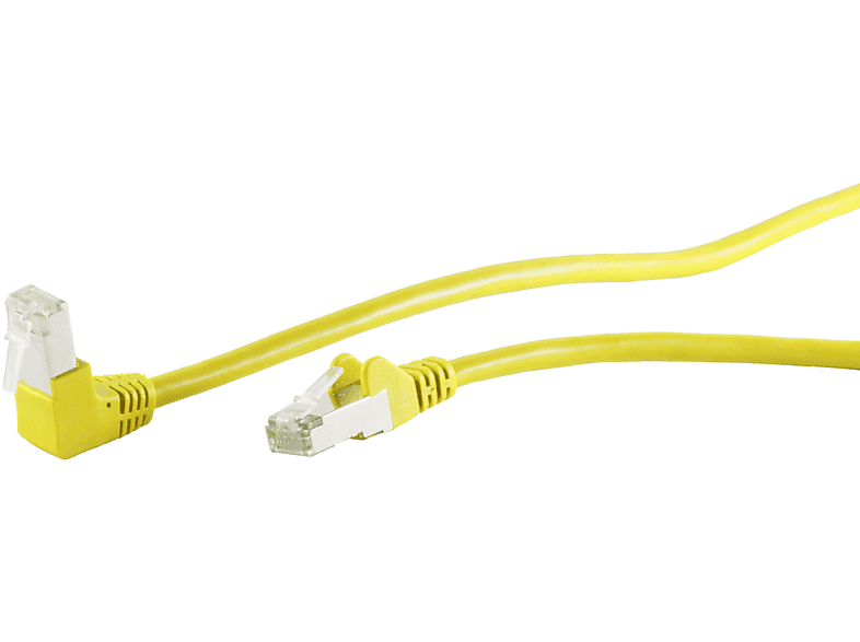 KABELBUDE Patchkabel S/FTP Winkel-gerade 6 gelb Patchkabel cat m PIMF 1m, RJ45, 1