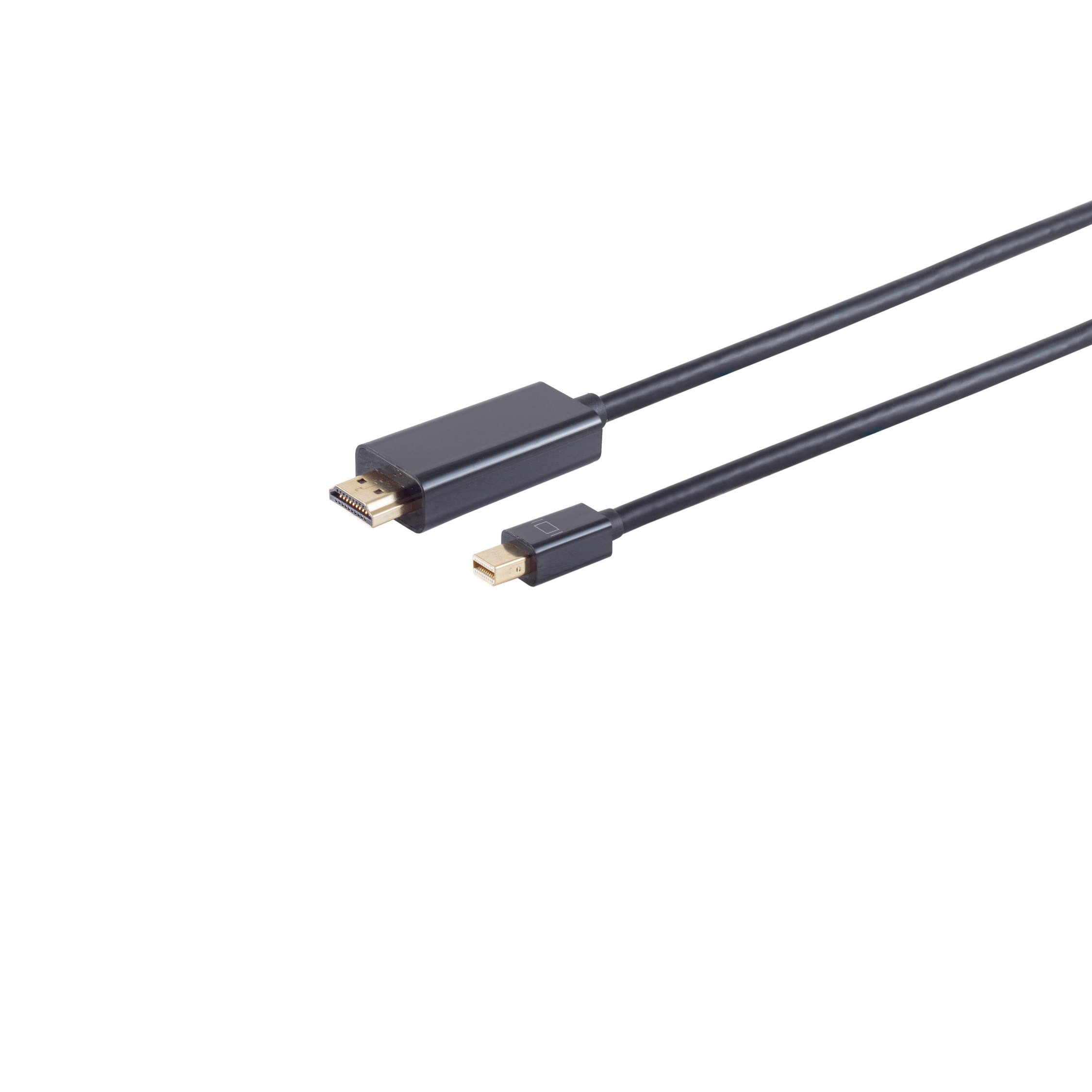 KABELBUDE Mini Displayport Stecker m Kabel, /HDMI Mini 4K, DisplayPort HDMI schwarz auf 1.2 1m, 1