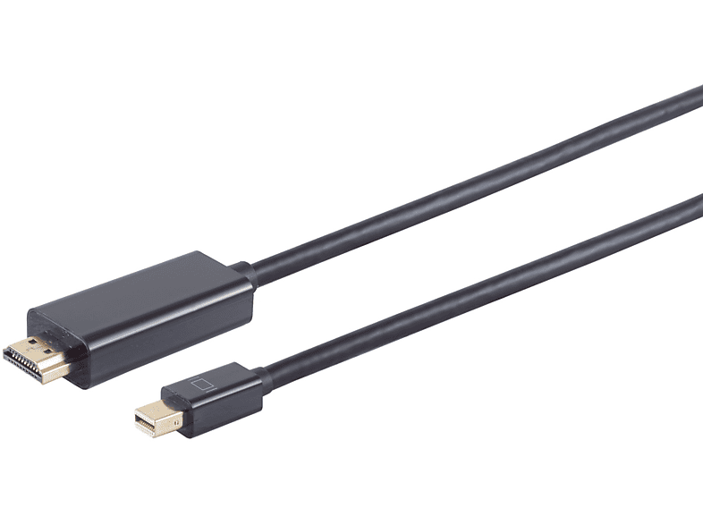 KABELBUDE Mini Displayport 1.2 /HDMI Stecker 4K, schwarz 3m, Mini DisplayPort auf HDMI Kabel, 3 m