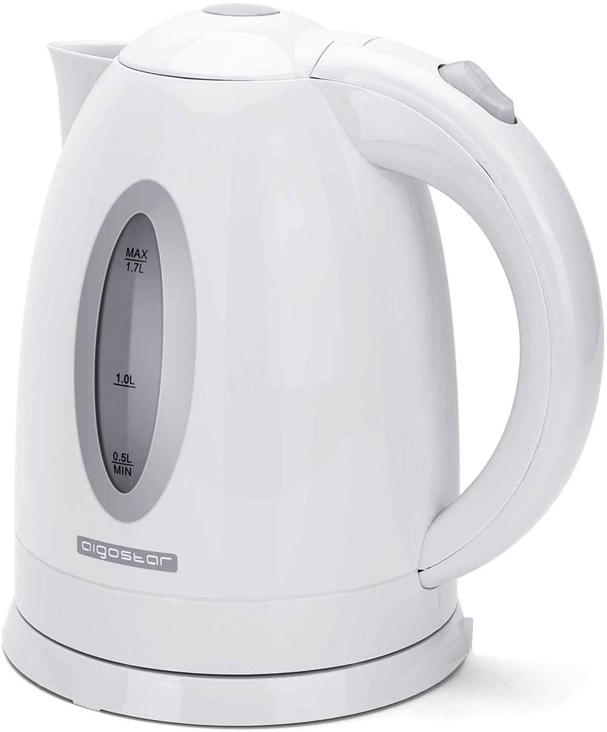 Hervidor Aigostar Sea30cdw 7 1.7l 220w eléctrico， 1，7 litros， libre bpa， 2200 potencia， base 360º， filtro antical desmontable， apagado 17l 2200w 1.7