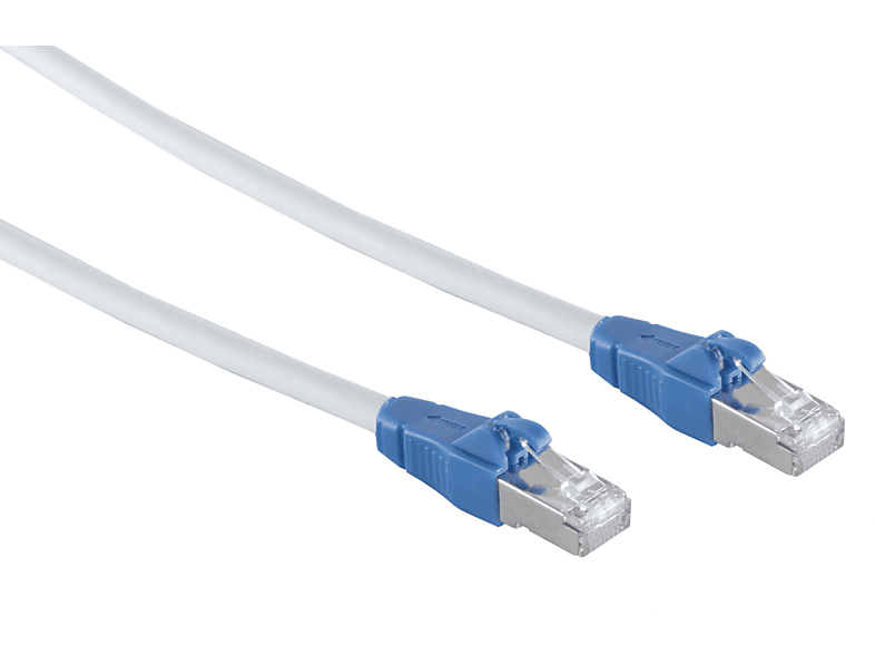 KABELBUDE Patchkabel CAT 6a easy pull, grau, Zertifiziert, 3,0m, Patchkabel RJ45, 0,25 m