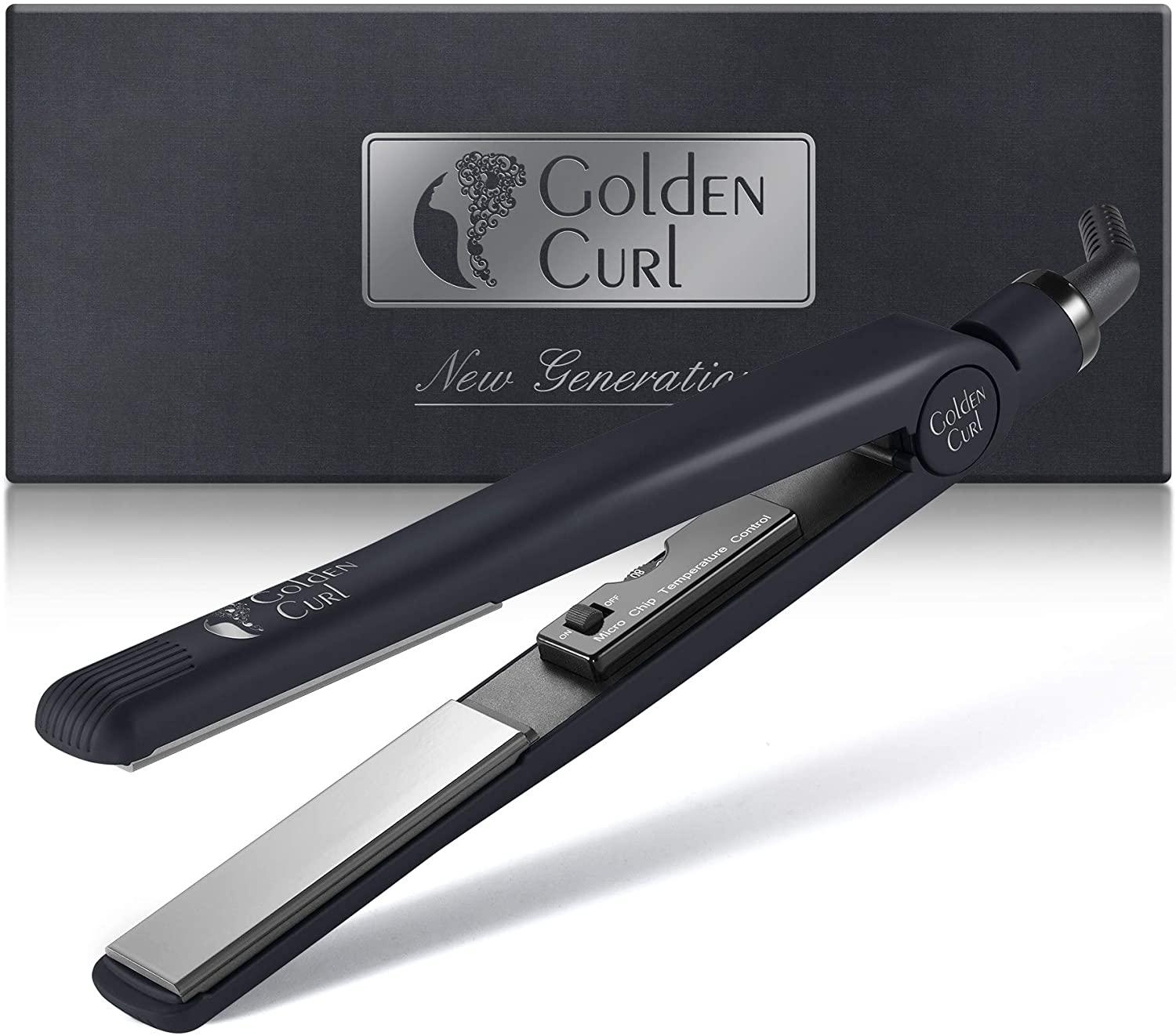 CURL Straightener, GOLDEN Glätteisen Hair GL 829 10 (Silver) Temperaturstufen: