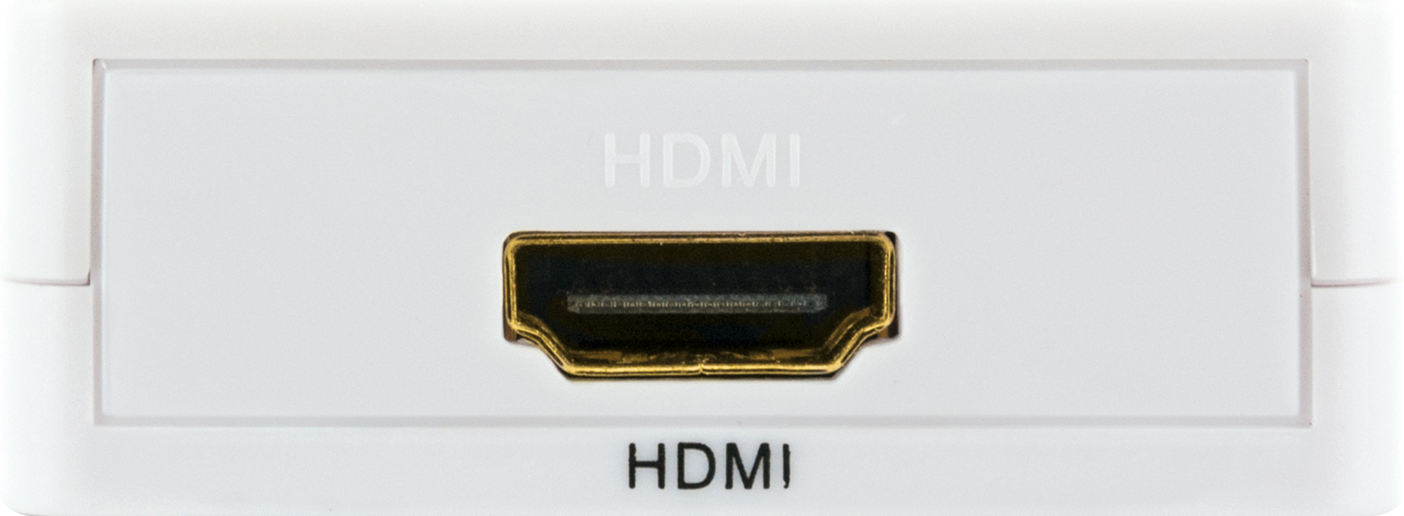 Weißer HDMI-Anschluss mit HDMI-Beschriftung.