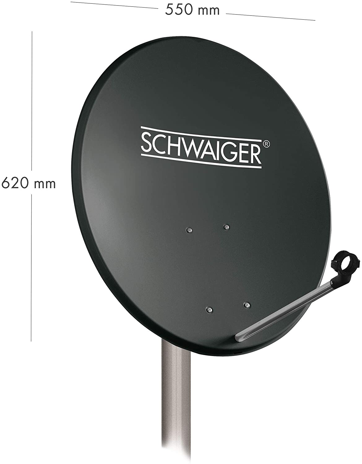 SCHWAIGER -714487- SAT Twin Stahl (55 cm, LNB) aus Anlage